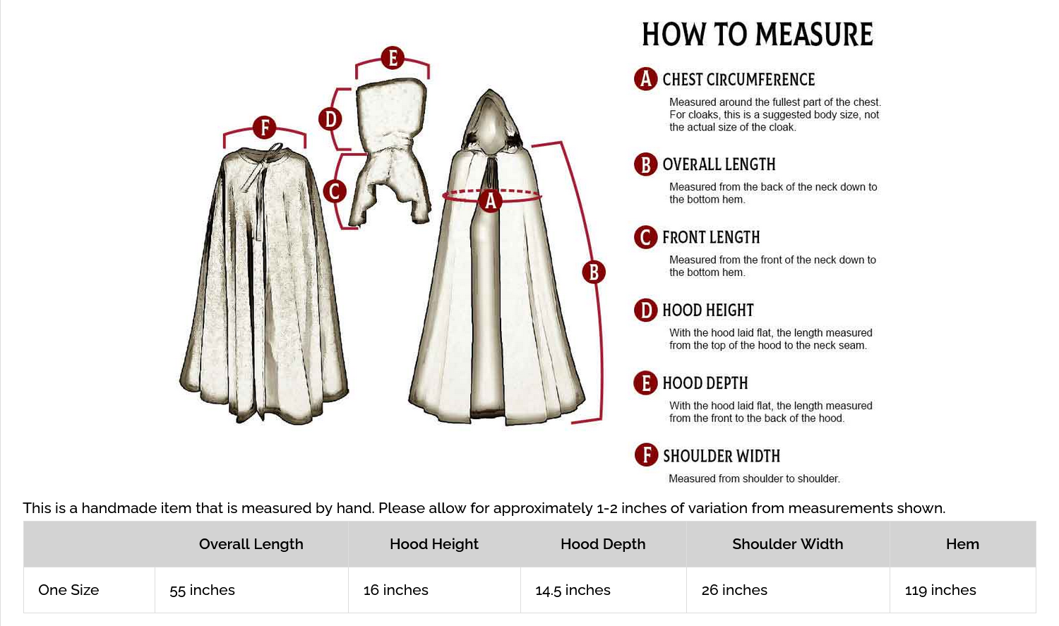 Size chart
