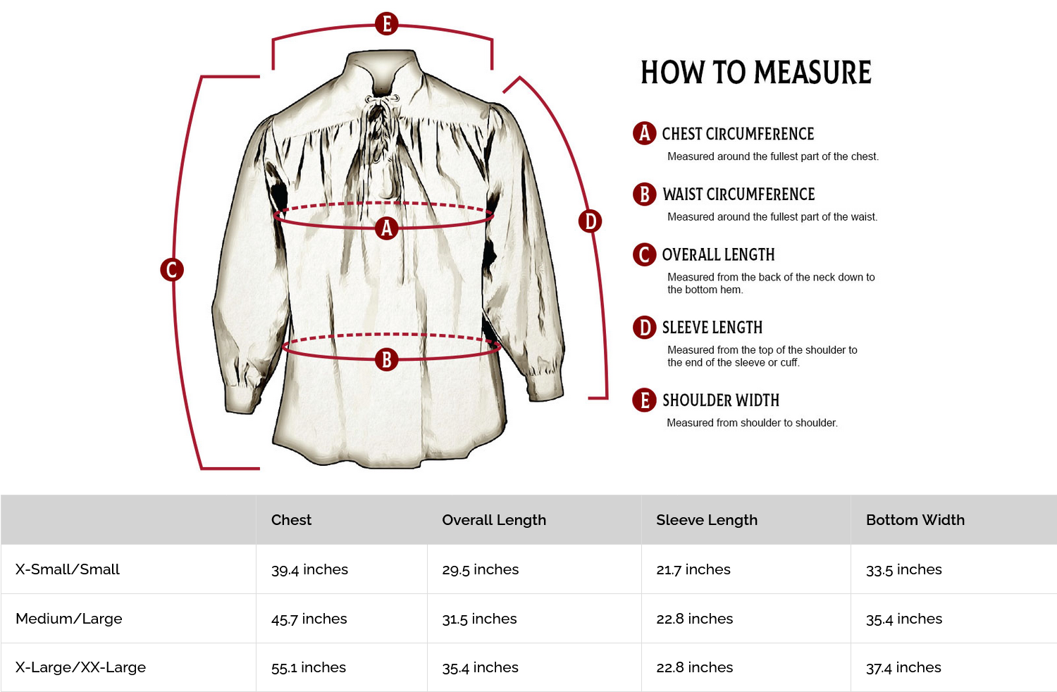 Size chart