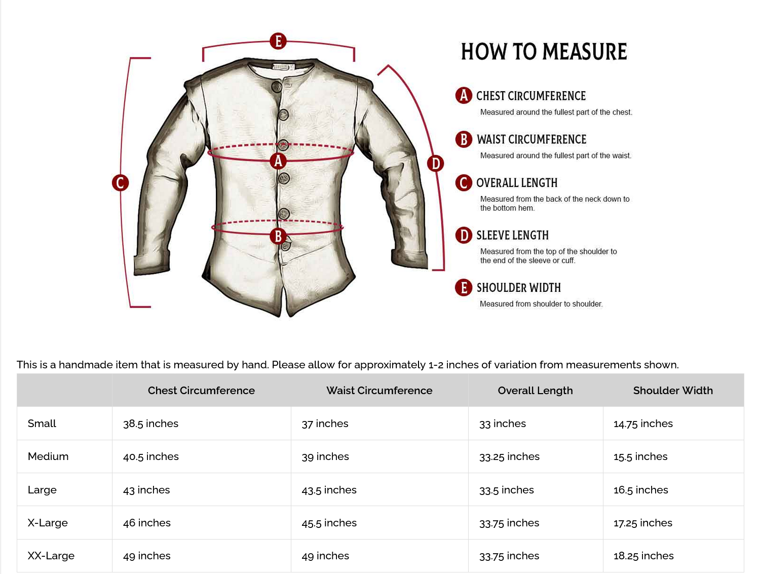 Size chart