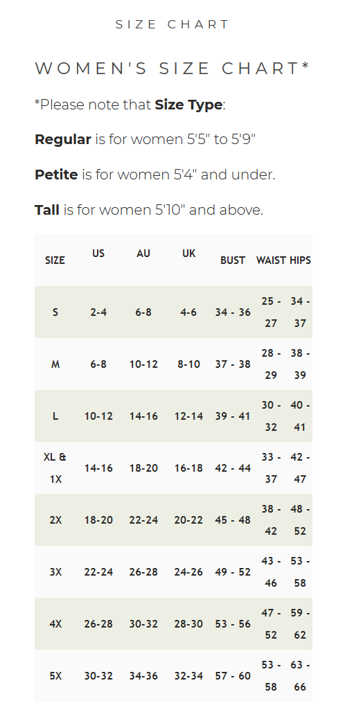 Size chart