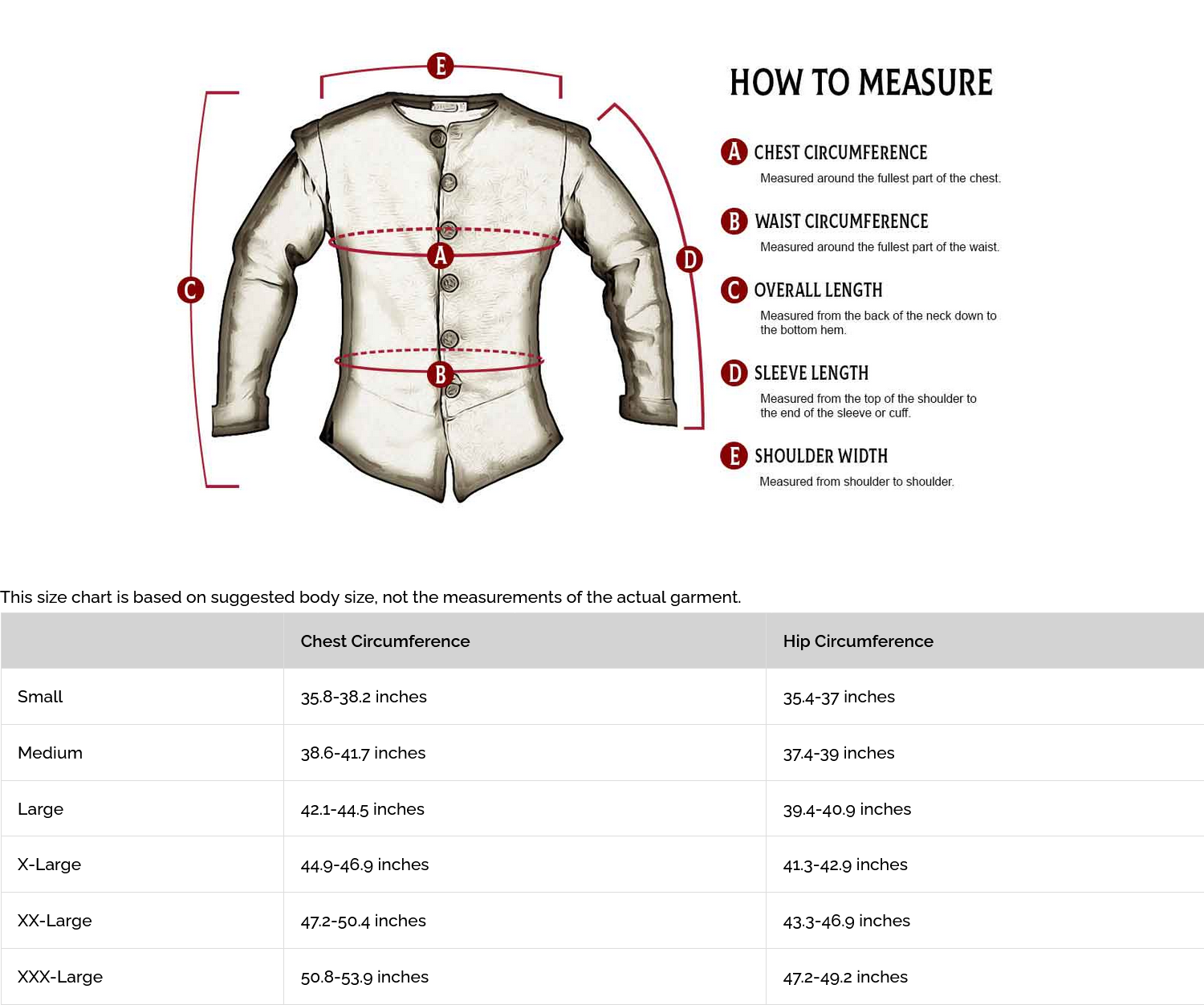 Size chart