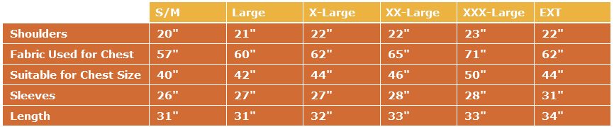 Size chart