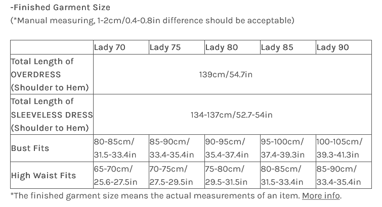 Size chart