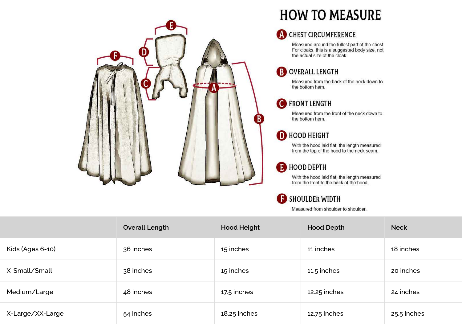 Size chart