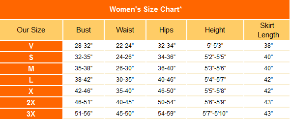 Womens size chart