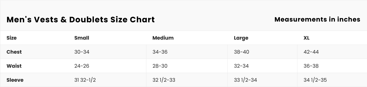 Size chart