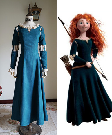 merida princess dress Disney Brave Premium Women's Costume | Adult | Womens | XS | Green/Purple as well as in the shoulder and sleeve cutouts Brave Merida Classic Dress Cosplay