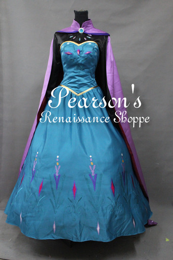 strapless open back dress Frozen Elsa Turquoise Sequin Cosplay Costume with Boning / Concealed Zipper