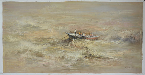 “Rough Waters” by Xi Yuan, 2018.  Original Oil Painting on Canvas, Hand signed by Xi Yuan.