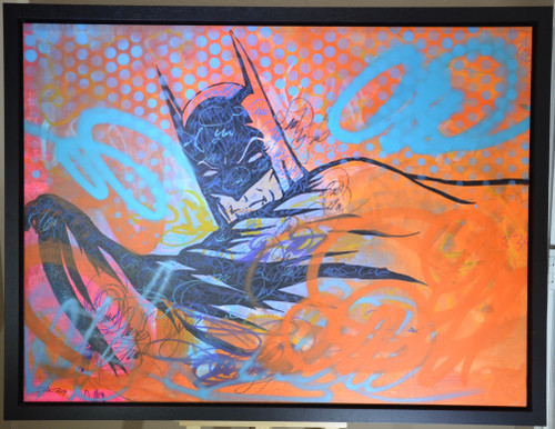 Framed.  Hand Signed by Dillon Boy, 1/1 Original “Gotham Graffiti”, 2013.  With COA.