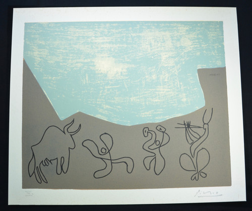 Pablo Picasso, Signed Linocut “Bacchanale” (Bloch 932), 1962.  Numbered IV (49/50) and Hand Signed by Picasso. With COA.