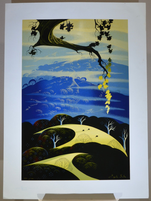 Eyvind Earle, Limited Edition Serigraph, “Yellow Leaves”.  Signed and Numbered 44/100.