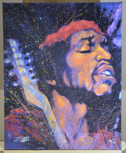 Framed.  Stephen Fishwick, “Purple Haze (Jimi Hendrix)”, 2012.  Hand signed by Fishwick and Numbered 142/300.  With COA.