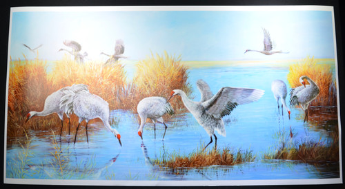 Special Edition Print “Sandhill Cranes” by Hong Jinchun  (洪金春).  Limited Open Edition of 100.