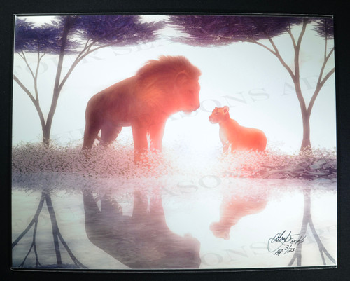 Alan Foxx, “Lion Cub Admire”, Limited Edition Artist Proof 8.5 x 11 inch Print.  Hand Signed by Foxx and Numbered 3/25.  With COA.