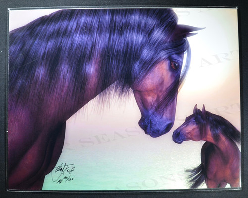 Alan Foxx, “Mother and Baby Horse Love”, Limited Edition Artist Proof 8.5 x 11 inch Print.  Hand Signed by Foxx and Numbered 20/25.  With COA.