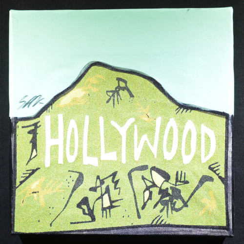 Framed.  Steve Kaufman, Original “Hollywood”, 1998. Hand signed SAK on front.  With COA.