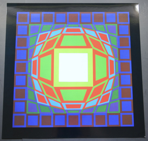 Victor Vasarely, PROGRESSIONS 3 – GYEMANT; Complex Figure in Many Colors; Heliogravure Print from the “Progressions 3 Portfolio”; 1974.