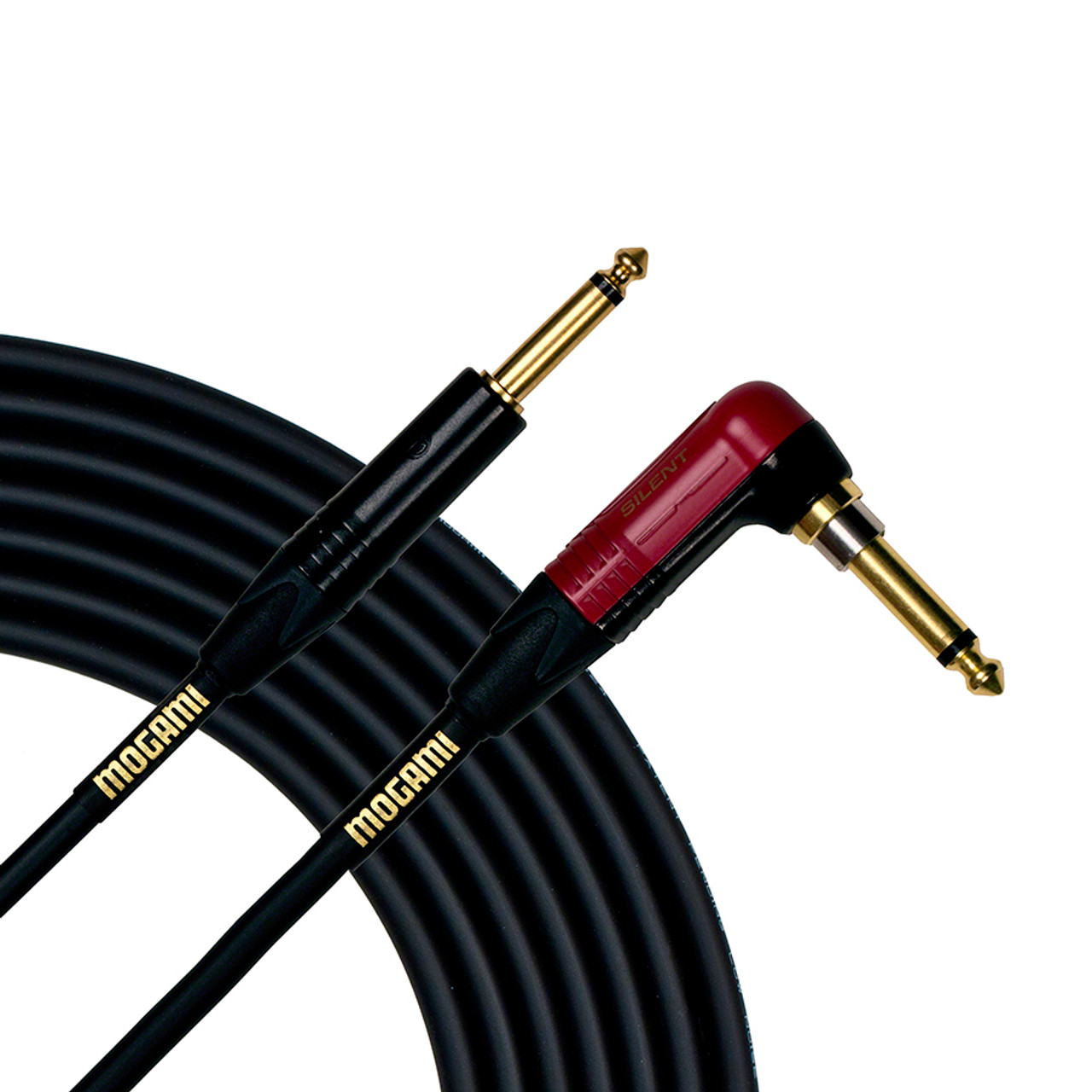 Mogami Gold Instrument Silent R-25 25 Foot Guitar Cable with Right Angle Plug
