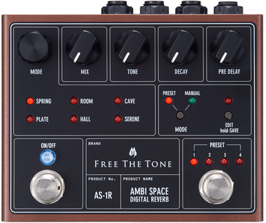 Free The Tone AS-1R Ambi Space Digital Reverb - Top View
