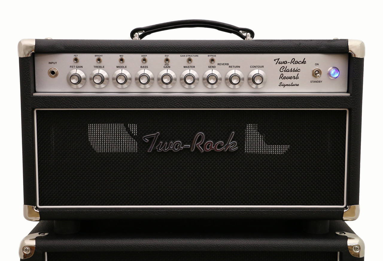 Two-Rock Classic Reverb Signature 100 W Head in Black with Silver Chassis and Knobs