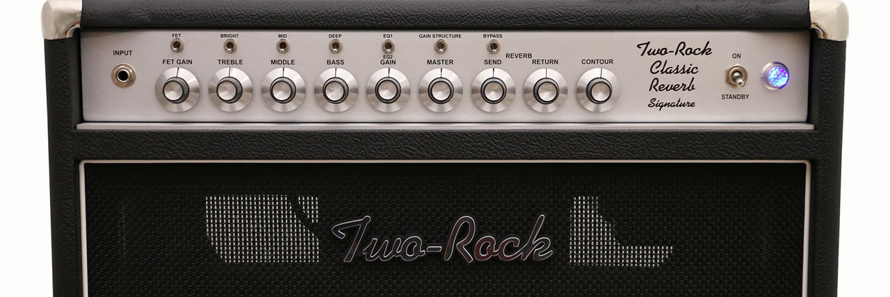 Two-Rock Classic Reverb Signature 100 W Head in Black with Silver Chassis and Knobs