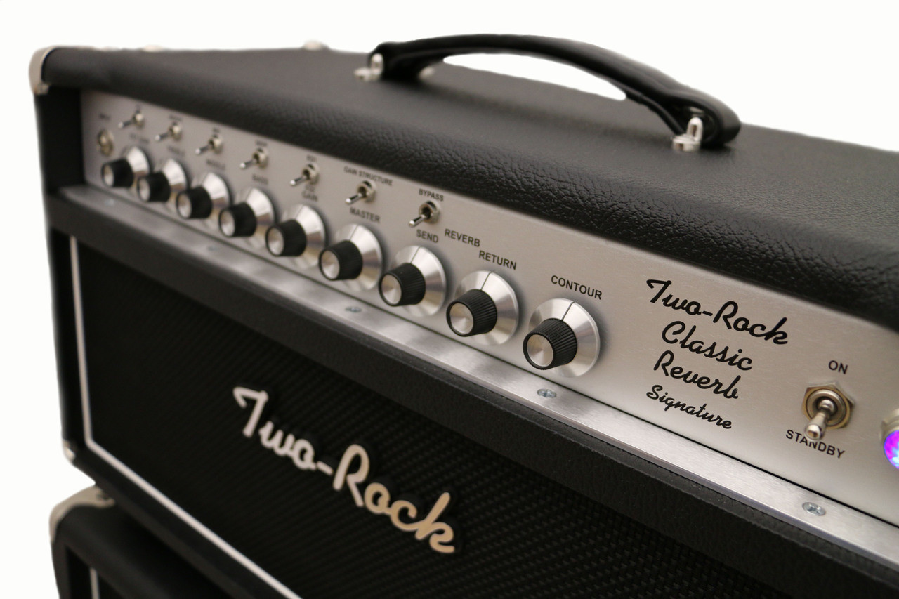 Two-Rock Classic Reverb Signature 100 W Head in Black with Silver Chassis and Knobs