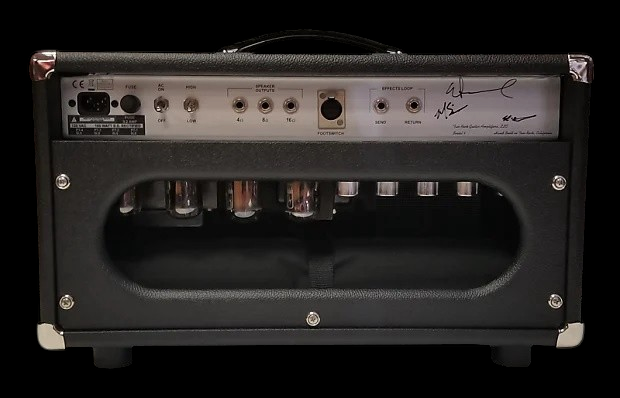 Two-Rock Classic Reverb Signature 100 W Head in Black with Silver Chassis and Knobs
