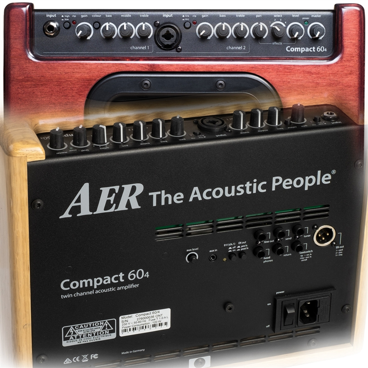 AER Compact 60/4 OMH Compact Acoustic Guitar Combo with Mahogany Stained Oak Cabinet