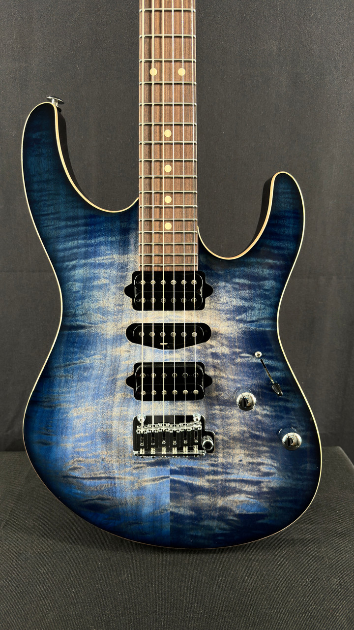 Suhr Modern Plus in Faded Transparent Whale Blue Burst with Pau Ferro  Fingerboard