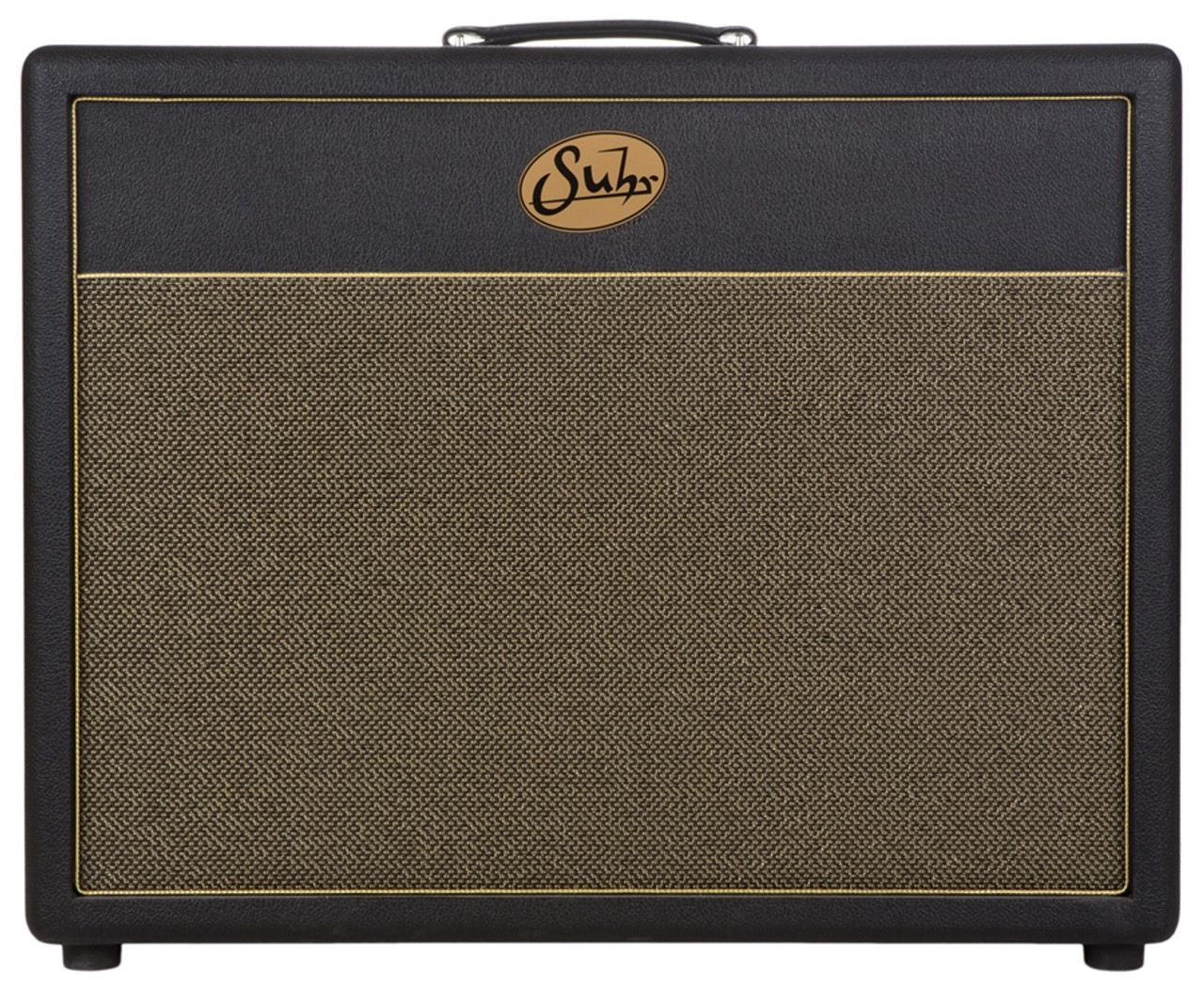 Suhr 2x12 Deep Speaker Cabinet in Black with Gold Grille and Celestion Vintage 30 Speakers