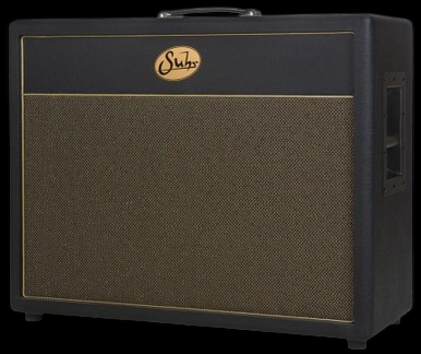 Suhr 2x12 Deep Speaker Cabinet in Black with Gold Grille and Celestion Vintage 30 Speakers