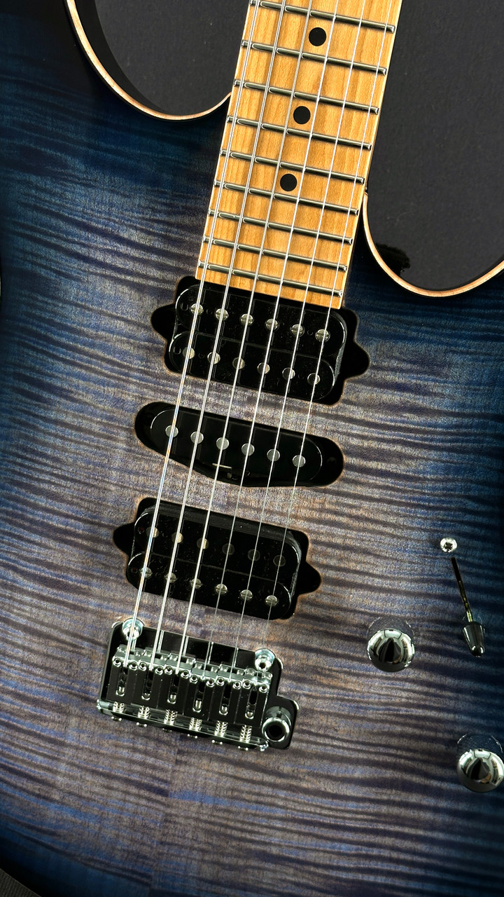 Suhr Modern Plus in Faded Transparent Whale Blue Burst with Roasted Maple Fingerboard