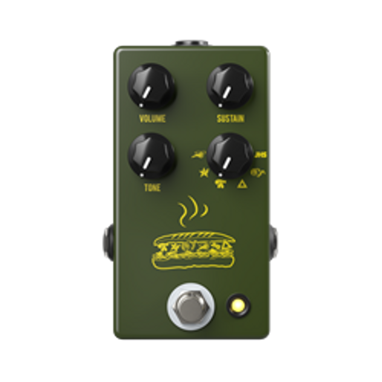 JHS Muffuletta Distortion and Fuzz Pedal in Army Green