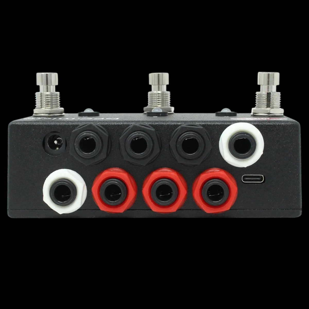 Disaster Area DPC.micro Gen4 Programmable 3-Loop Switcher - Carbon Black (Footswitch Version) - Rear View