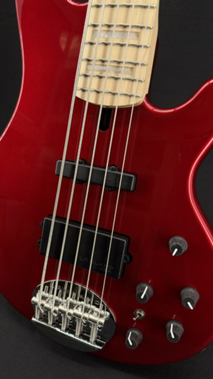 Lakland Skyline 55-02 Custom in Candy Apple Red with Maple Fretboard and Block inlays