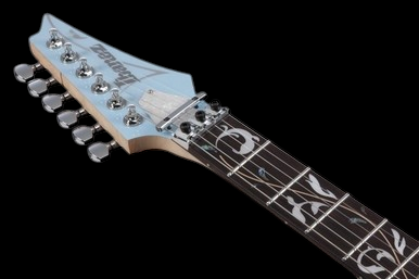 Ibanez Steve Vai Signature PIA3761 Prestige - Blue Powder - Front of the Headstock
