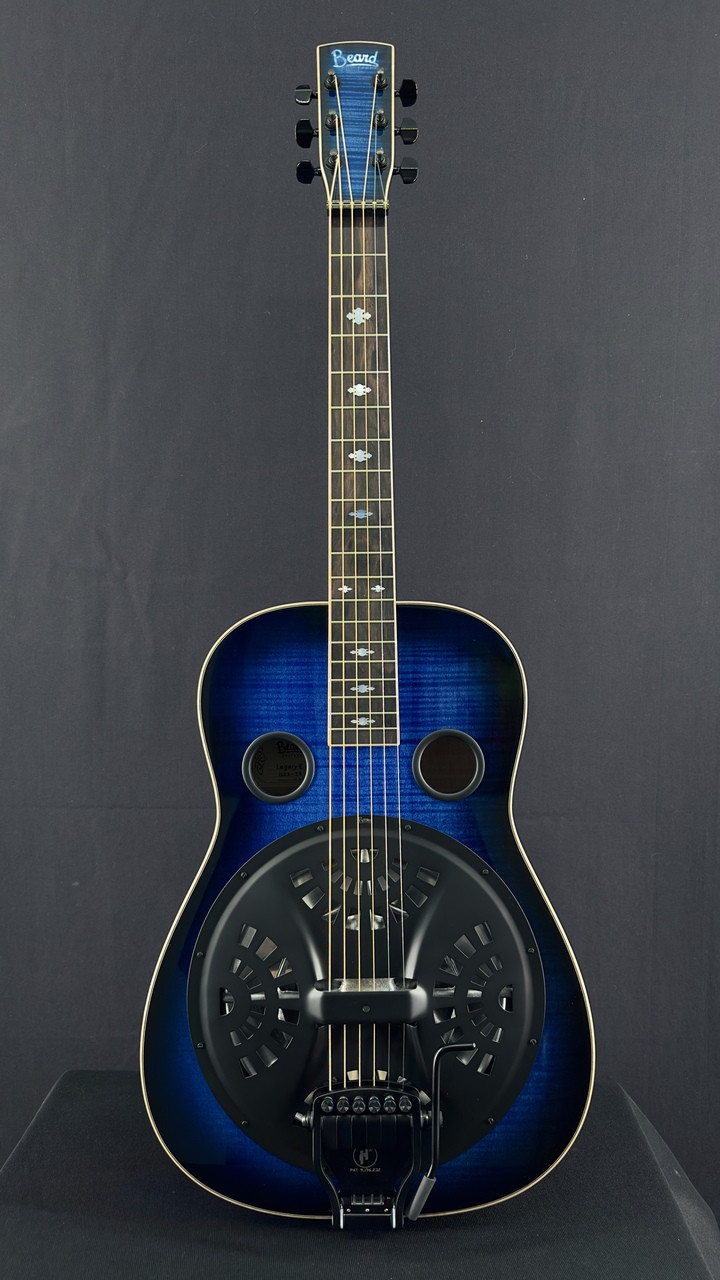 Beard E-Model Squareneck Resonator in Navy Sunburst with Doubleshot Bridge