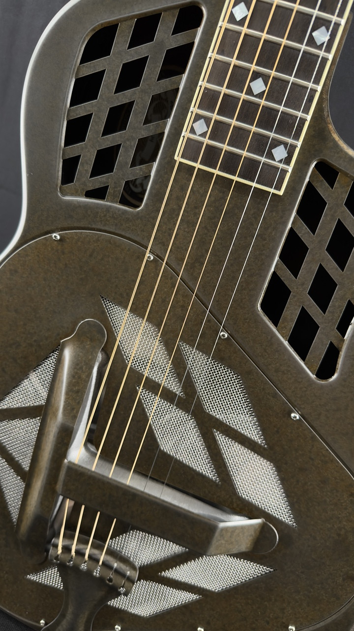 National Reso-Phonic T-14 Tricone Cutaway Weathered Steel Resonator