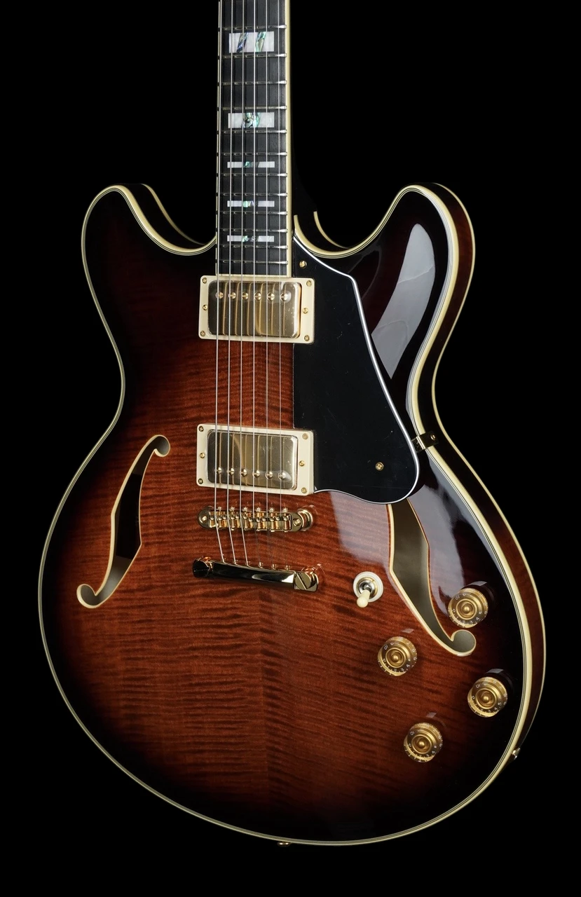 Ibanez John Scofield Signature JSM100 - Vintage Sunburst - Front Angle