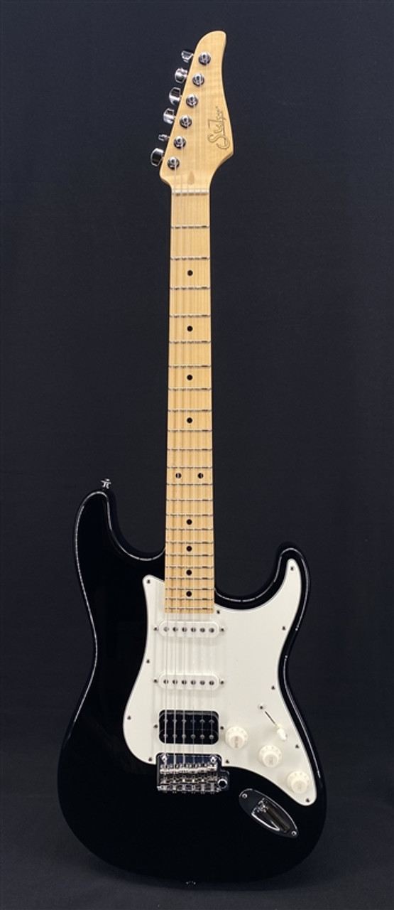 Suhr Classic S in Black with HSS Pickup Configuration and Maple Fretboard