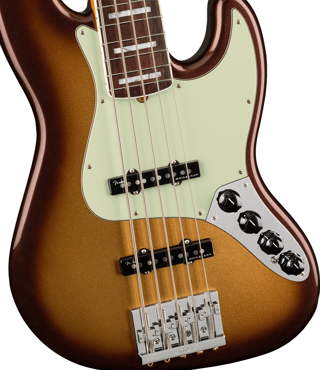 Fender American Ultra Jazz Bass V with Rosewood Fretboard in Mocha Burst