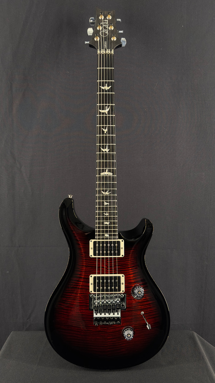 Demo PRS Custom 24 Floyd in Fire Red Smoke Burst with Flame Maple Ten-Top