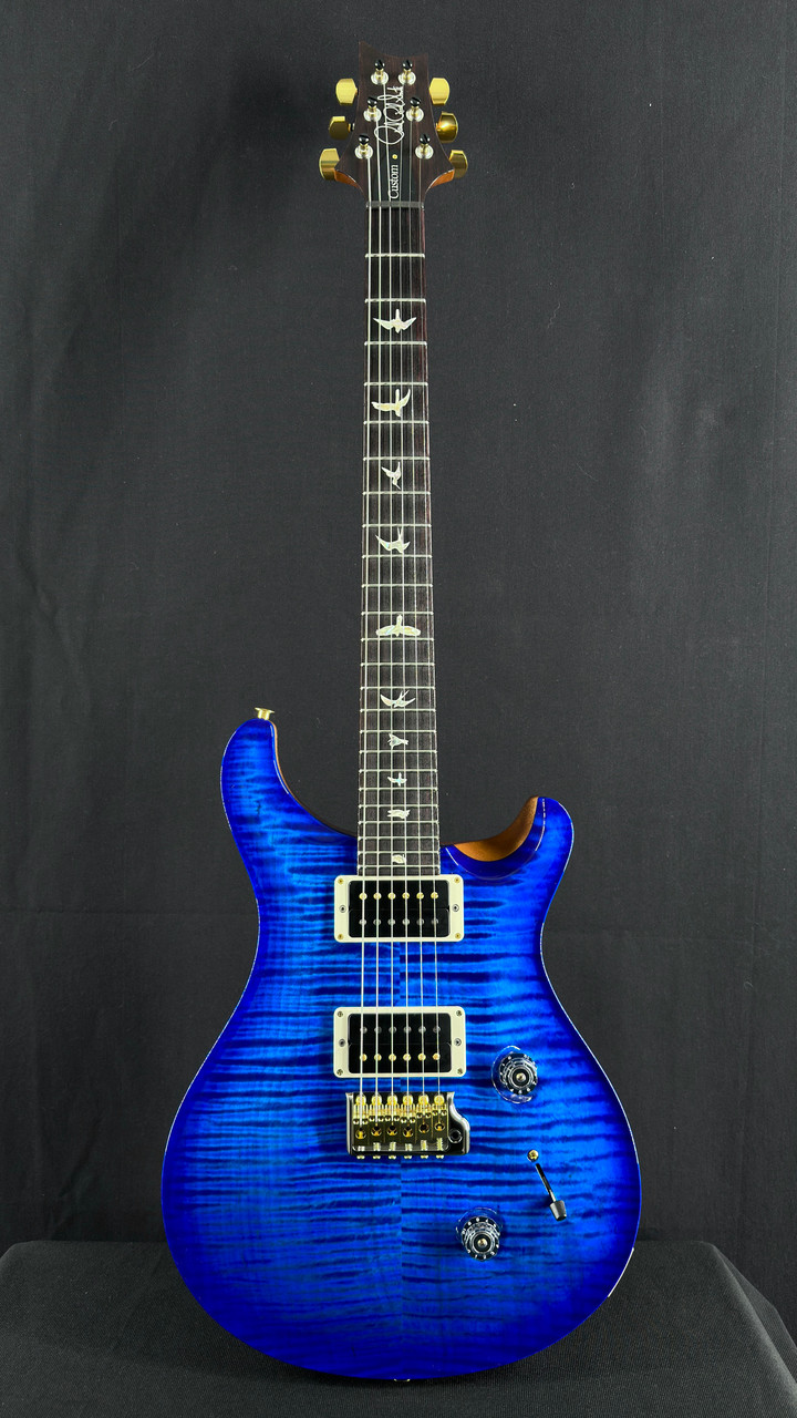 PRS Custom 24 in Blue Matteo Wrap Burst with Flame Maple 10 Top