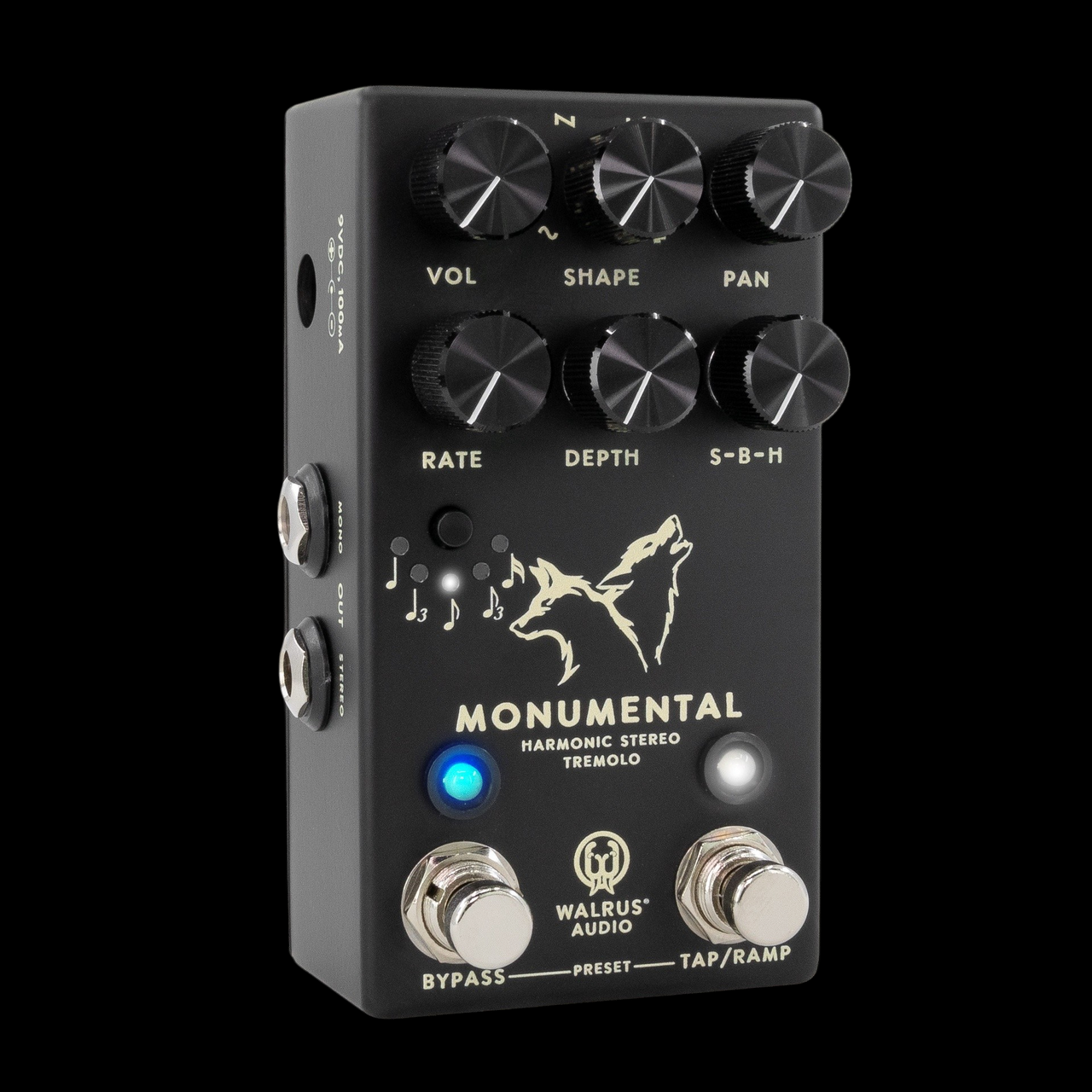 Walrus Audio Monumental Stereo Harmonic Tap Tremolo in Black