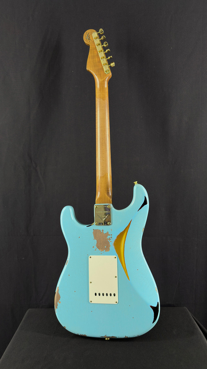 Fender Custom Shop LTD Edition '62 Heavy Relic Strat in Daphne Blue over Sunburst with Reverse Bridge Pickup