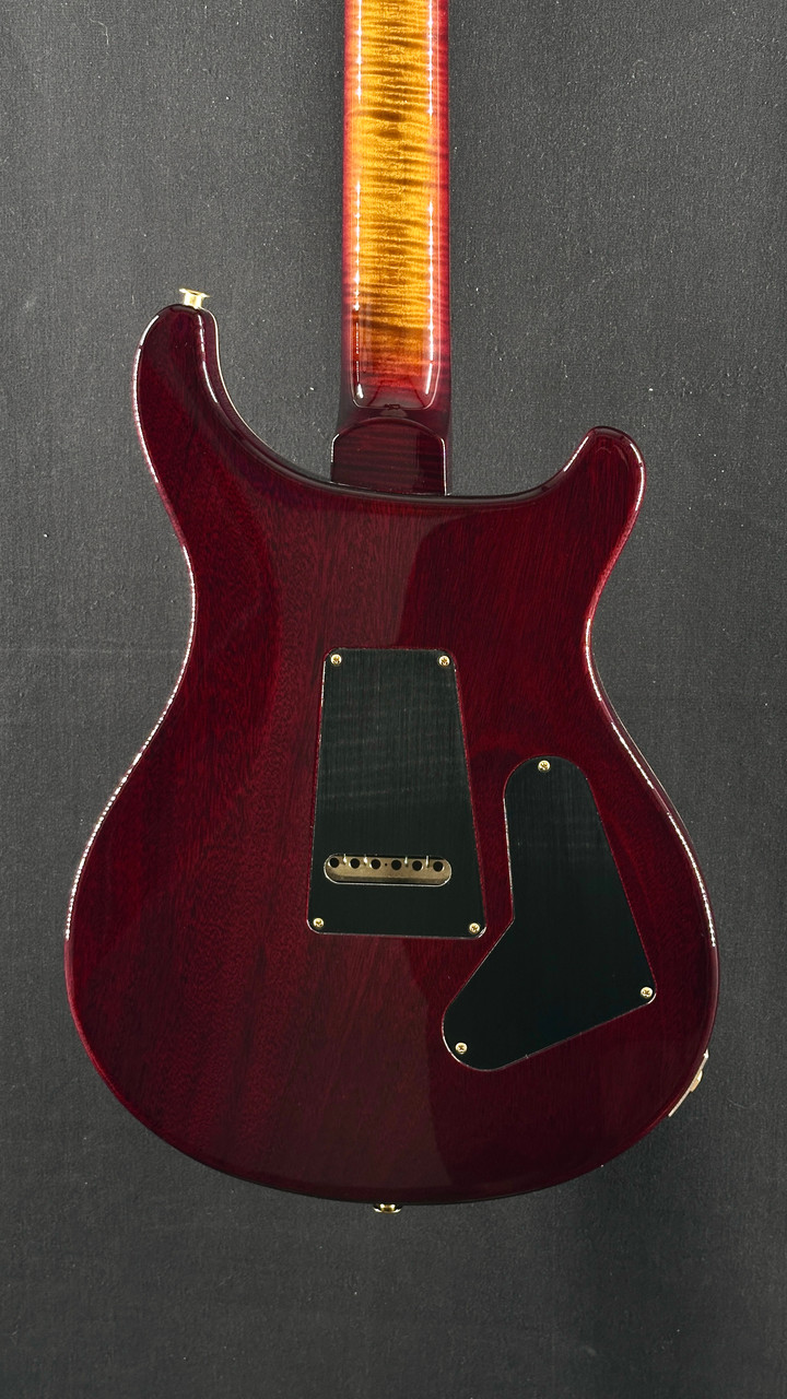 PRS Wood Library Left-Handed Custom 24 in Dark Cherry Sunburst with Quilt Top and Maple Neck
