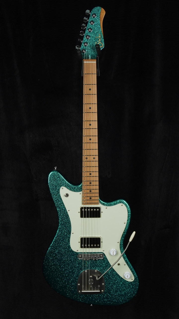 Suhr Custom Classic JM in Aqua Sparkle with Mastery Bridge and Vibrato - Whole