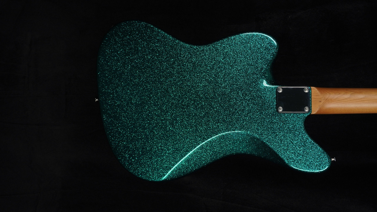 Suhr Custom Classic JM in Aqua Sparkle with Mastery Bridge and Vibrato