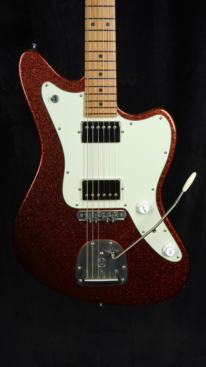 Suhr Custom Classic JM in Orange Sparkle with Mastery Bridge and Vibrato - Close